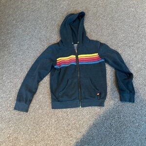 Aviator Nation zip up hoodie - kids size 14, gray